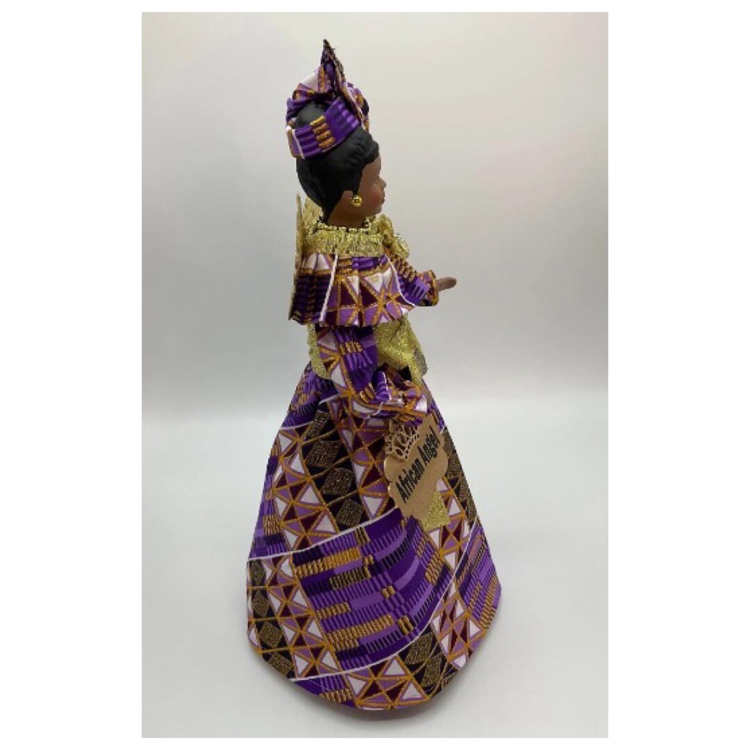 Metallic Purple and Gold African American Angel Tree Topper Figurine | MakerPlace by Michaels Metallic Purple and Gold African American Angel Tree Topper Figurine | MakerPlace by Michaels
